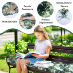 Outdoor Bench Cushion, 60 × 20 × 4 Inch, Tufted Waterproof Swing Cushion with Ties, for Patio Bench or Window Seat - Image 5