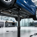Adjustable Underhoist Support Jack Stand, 1654 LBS Max Load Triangular Base Hoist Support Stand with Rolling Wheels Anti-Slip Rubber Platform for Professional & Home Workshop Car Maintenance - Black - Image 9
