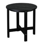 46*46*46cm Single Layer Round HDPE Side Table Black - Image 4