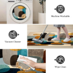 Three-piece kitchen rug set, non-slip and washable, abstract pattern kitchen hallway rug, soft and comfortable, suitable for sinks, floors, entrances, hallways and bathrooms. - Image 2