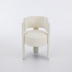Modern Accent Chair, Contemporary Boucle Fabric Accent Armchair Comfy Upholstered Leisure Single Sofa Chair for Living Room Bedroom Apartment Office - White - Image 21