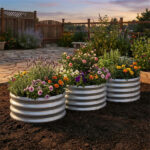 Round Galvanized Steel Raised Garden Bed 24×24×11.5 In Outdoor Planter for Vegetables Herbs Flowers - Image 5