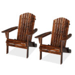 Folding Wooden Adirondack Lounger Chair with Natural Finish - Image 15