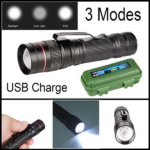 2 Pack USB Rechargeable LED Flashlight Adjustable Focus 3-Modes Outdoor Mini Flashlight W/ USB Cable+Mini Box (US Logistics For USPS/DHL/Fedex/UPS. No designated logistics accepted TK/TMEU only For self-pickup - Image 8