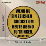 CIFbuy 1pc 8x8 Inch Round French Aluminum Sign, Vintage Drinking Bar Decor Plaque, German Language Metal Wall Art For Kitchen Restauran TikTok, TikTok, Self-pickup Logiopics - Image 3