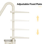 3-Step Pool Ladder, Heavy-Duty Safety Step Pool Stairs with Handrails for Above Ground Pools, White & Gray - Image 2
