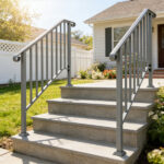 Silver Outdoor 3-Step Iron Handrail - Image 4