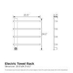 Brushed Nickel Heated Towel Rack for Bathroom,Wall Mounted with Intelligent Touch Screen Timer, 4-Bar Towel Warmer, 304 Stainless Steel Polished, Plug-in/Hard-Wired[Unable ship on weekends, TK/TEMU only for pickup, only TX10643 warehouse supports GOFO] - Image 2