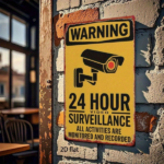 CIFbuy Vintage 24-Hour Video Surveillance Metal Sign, Black Camera Red Lens Warning Sign, 8x12 Inch Flat Iron Wall Art, Retro Security TikTok, TikTok, ity Self-pickup Logiopics - Image 5