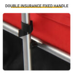 Q235 steel pipe 96*75*58cm bicycle trailer rack black and red 100kg cargo trailer with handle - Image 3