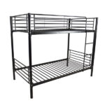Same Code 12883671 Iron Bed Bunk Bed with Ladder for Kids Twin Size Black - Image 16