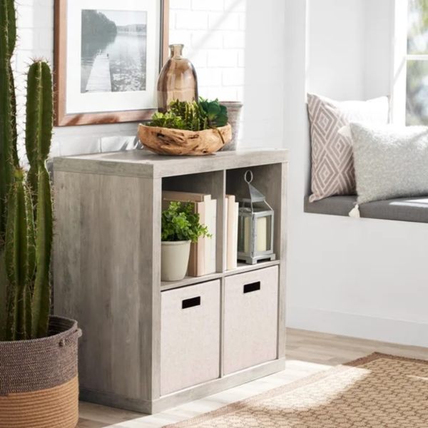 4 Cube Storage Organizer, Rustic Gray