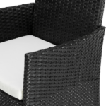 2pcs Arm Chairs 1pc Love Seat & Tempered Glass Coffee Table Rattan Sofa Set Black - Image 58