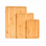  3-Piece Cutting Board Set, Sturdy Chopping Board with Juice Groove & Handle for Serving - Image 3
