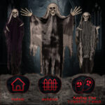 3 Pack Hanging Halloween Skeleton Ghosts Decorations, Grim Reapers for Best Halloween Outdoor Decorations - Image 5