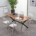 Same Code 71155989 6pcs Elegant Foldable Iron & PVC Chairs for Convention & Exhibition White - Image 34