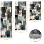 Three-piece kitchen rug set, non-slip and washable, abstract pattern kitchen hallway rug, soft and comfortable, suitable for sinks, floors, entrances, hallways and bathrooms. - Image 3