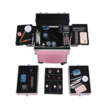 4 in 1 Aluminum Cosmetic Makeup Case Tattoo Box Pink - Image 24