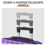 ABS Trolley Case 20in 24in 28in 3PCS Suitcase Set Vertical Striped Frosted Case Suitcase Purple - Image 11
