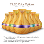 Remote Control Humidifier and Diffuser, 300ml Ultra Quiet with Auto Shut-Off, 7 Color Night Light for Bedroom & Office Gift for Sleep Relaxation - Image 2