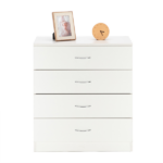MDF Wood Simple 4-Drawer Dresser White - Image 9