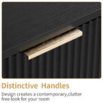 Black P2 Density Board Wavy Pattern Drawer Front 454070cm Two-Drawer Bedside Cabinet - Image 10