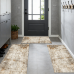 Three-piece kitchen rug set, non-slip and washable, abstract pattern kitchen hallway rug, soft and comfortable, suitable for sinks, floors, entrances, hallways and bathrooms. - Image 11
