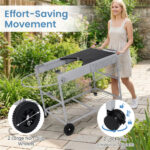 Outdoor Grill Cart for 18-22 Inch Kettle Grills, Metal BBQ Stand with Lid Holder & Storage Rack - Image 10