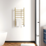 Brushed Gold Heated Towel Rack for Bathroom,Wall Mounted with Intelligent Touch Screen Timer, 9-Bar Towel Warmer, 304 Stainless Steel Polished, Plug-in/Hard-Wired[Unable ship on weekends, TK/TEMU only for pickup, only TX10643 warehouse supports GOFO] - Image 8