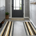 Three-piece kitchen rug set, non-slip and washable, abstract pattern kitchen hallway rug, soft and comfortable, suitable for sinks, floors, entrances, hallways and bathrooms. - Image 11