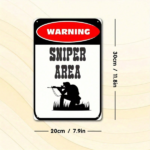 CIFbuy Vintage Warning Sniper Area Metal Tin Sign 8x" Inch Waterproof Rustproof, Indoor Decor Unframed Flat Plaque Wall Art Sign 8xikTok, Sign 8xikTok, t Self-pickup Logiopics - Image 3