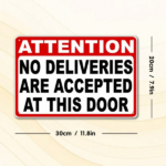 CIFbuy 2D Flat No Deliveries At This Door Metal" Sign 8x12 Inch Heavy Duty Cast, Wall Plaque Waterproof Rustproof Unframed Outdoor D Door Metal SignikTok, Door Metal SignikTok, t Self-pickup Logiopics - Image 3