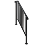 [Same Code 11384510 73142795]Artisasset Matte Black Outdoor 3 Level Iron Handrail - Image 3