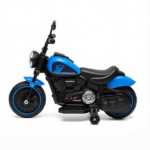 6V Blue Kids Electric Motorcycle: Training Wheels, Single-Button Start – Toddler Toy - Image 2