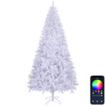 7 FT Pre-lit Artificial Christmas Tree, APP Controlled Xmas Tree Hinged Branches with 400 RGB Lights and 1150 Branch Tips, for Holiday Party Store Office Home, White - Image 3