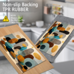 Three-piece kitchen rug set, non-slip and washable, abstract pattern kitchen hallway rug, soft and comfortable, suitable for sinks, floors, entrances, hallways and bathrooms. - Image 5