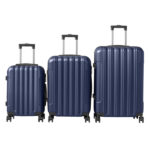 ABS Trolley Case 20in 24in 28in 3PCS Suitcase Set Vertical Striped Frosted Case Suitcase Navy Blue - Image 12