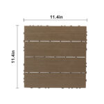 Plastic Interlocking Deck Tiles, 27 Pack, 11.4"x11.4" Waterproof Flooring Tiles for Indoor and Outdoor, Patio Floor Decking Tiles for Porch Poolside Balcony Backyard, Light Coffee - Image 2