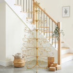 6ft Gold Iron Christmas Tree with Snowflake Top, PVC Everyday Decor Tree (No Accessories Included) - Image 4