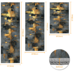 Three-piece kitchen rug set, non-slip and washable, abstract pattern kitchen hallway rug, soft and comfortable, suitable for sinks, floors, entrances, hallways and bathrooms. - Image 2