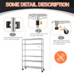 6-Tier disassembly and free assembly NSF-Certified Steel Wire Shelving with Wheels - Image 19