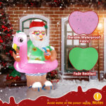 5.9 FT Lighted Christmas Inflatable Decoration, Inflatable Hawaii Santa Claus Outdoor Decoration, Funny Blow Up Yard Decorations with Built-in LED Lights for Holiday Party Front Yard Lawn Garden Decor - Image 7