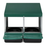 2 Compartment Roll Out Chicken Nesting Box with Plastic Basket, Egg Nest Box Chicken Laying Box Hens Chicken Coop Box, Green - Image 5
