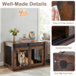 31.5" Dog Crate Furniture with Sliding Barn Door, Wooden Dog Kennel End Table for Indoor Use - Rustic Brown - Image 5