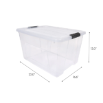 60 Qt. Plastic Storage Bins with Lids, Stackable Storage Containers, Totes, 4 Pack - Image 2