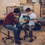 KMA102 41In Basswood Panel Matte Edging Folk Guitar with 15W Amplifier Bag Tuner and other Accessories Rubbed blue - Image 5