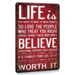 CIFbuy Life Is Believe Worth It Vintage Metal Tin Sign Home Bar Cafe Decor Waterproof Dustproof 8x12 Inches (TikTok, temu pick-up service) - Image 4