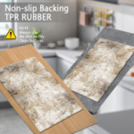 Three-piece kitchen rug set, non-slip and washable, abstract pattern kitchen hallway rug, soft and comfortable, suitable for sinks, floors, entrances, hallways and bathrooms. - Image 4