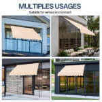 78.7"D x 47.2"W x(78.7 -118.1)"H Retractable Awning Khaki - Image 5