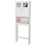 Double Doors Bathroom Cabinet White - Image 10